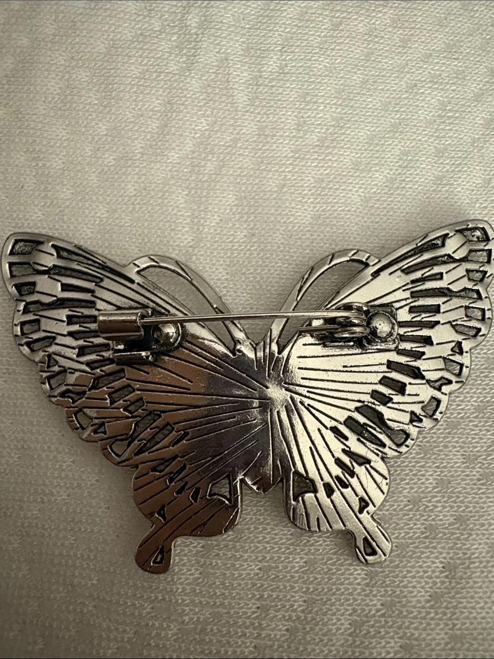 Butterfly Rhinestone Brooch in Amber and Yellow